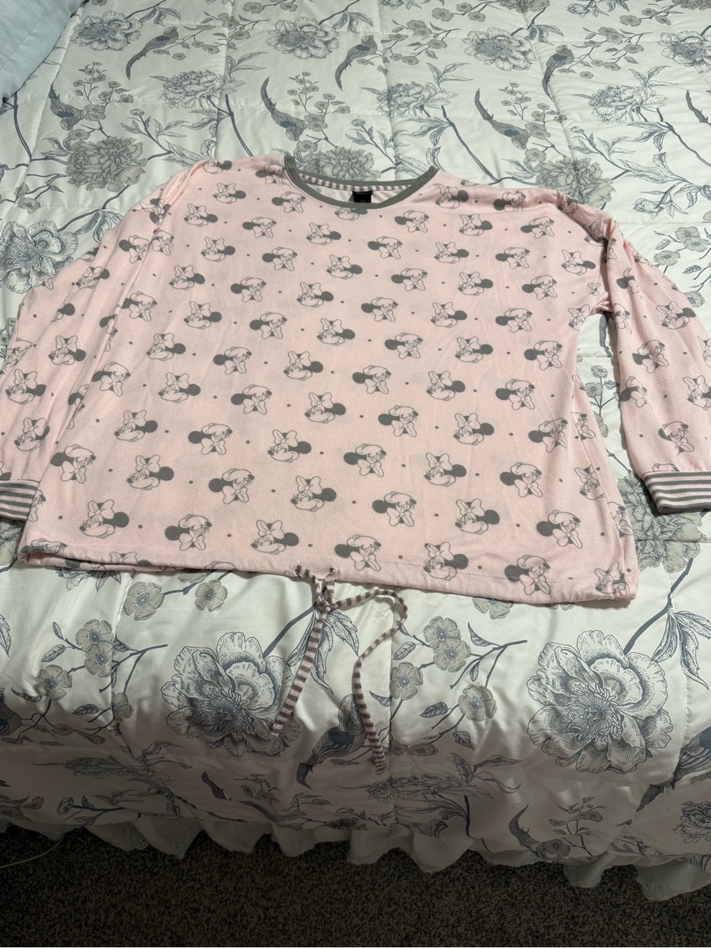 Pink Minnie Mouse Womens Pajama Set- Cozy Long Sleeve